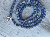 [[Blue jasper mala with OM charm necklace///Collier mala en jaspe bleu avec breloque OM]]