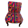 [[Colorful embroidered chair///Fauteuil coloré brodé]]