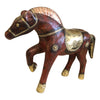 [[9" - 11" horse sculpture decorated with brass accents///Sculpture de cheval de 9'' - 11'' décorée d'accents en laiton]]