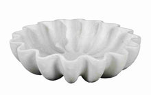  White marble floral bowl