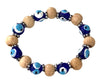 [[Evil eye wood bracelet///Bracelet en bois avec mauvais oeil]]