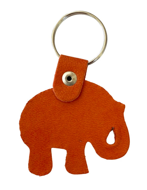 [[Evil eye leather elephant key chain///Porte-clés en cuir mauvais œil en forme d'éléphant]]