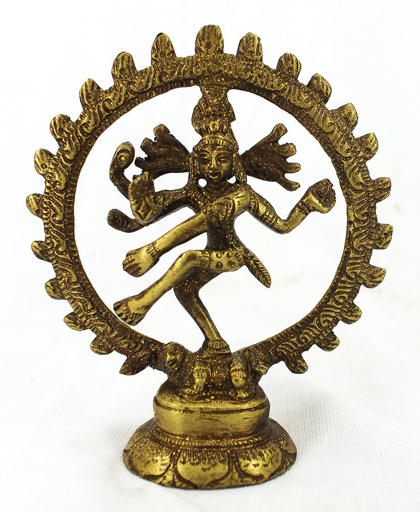 [[Antique gold brass Dancing Shiva///Shiva dansante en laiton doré ant ...