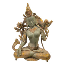  [[Antique green and gold brass Tara///Tara en laiton vert et or antique]]