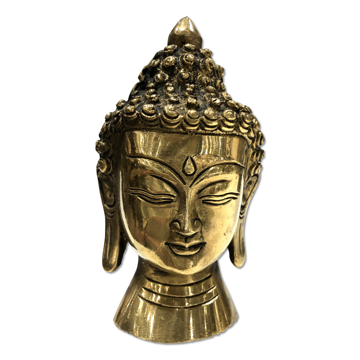 [[Gold brass Buddha head///Tête de Bouddha en laiton doré]] – Design Zola