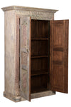 [[Massive storage cabinet with old Indian teak wood doors///Armoire de rangement massive avec des portes indiennes en ancien bois de  teck]]